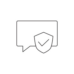 Secure Message with Shield and Checkmark Outline Icon