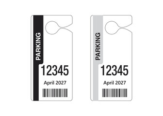 Parking Permit Car Mirror Hanger Template. Customizable Template for Vehicles, Reserved Parking, Event Passes, and Access Control. Perfect for Offices, Apartments, Hotels, and Businesses