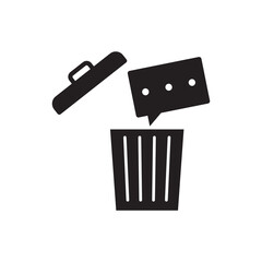 Solid Delete Message Trash Can Icon