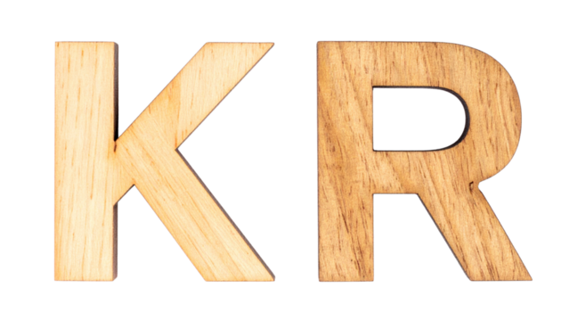 Two standing wooden letter sets with smooth grain texture, isolated on transparent background