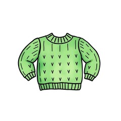 green cozy sweatshirt watercolor illustration