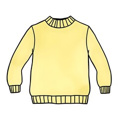 yellow cozy sweatshirt watercolor illustration