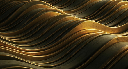 Abstract gold waves background. Luxury golden curves surface for elegant designs, banners, advertising, and presentations. Perfect for premium events, awards, and celebrations.