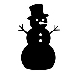Silhouette of Snowman PNG – Winter, Holiday and Christmas Illustration