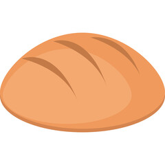 A Simple Round Loaf Of Bread With Three Score Marks On Top Isolated On A Transparent Background With A Soft Light Orange Hue And Subtle Shadow