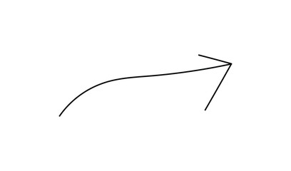 Simple hand drawn arrow pointing upward and to the right