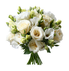 Elegant white flower bouquet floral arrangement bright beauty isolated on transparent background