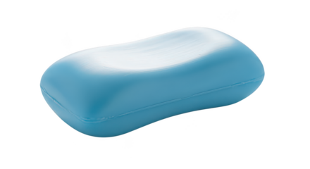 Light Blue Bar Of Soap Isolated On Black Background
