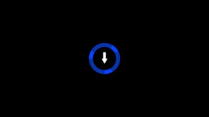 Neon Glowing Download Progress Animation.Circular Loading Bar with Arrow Icon on Black Background, A rotating loading bar with a downward arrow icon,animated circle loading gif video icon. 4K Video - Powered by Adobe