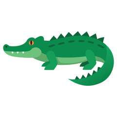 Obraz premium Powerful Saltwater Crocodile Vector Illustration with Textured Scales and Modern Flat Design