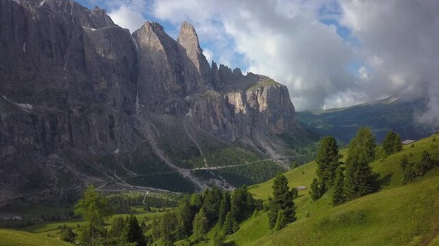 Aerial view Dolomites of northeastern Italy