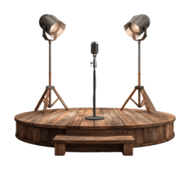 Live music performance stage setup venue artistic view isolated on transparent background