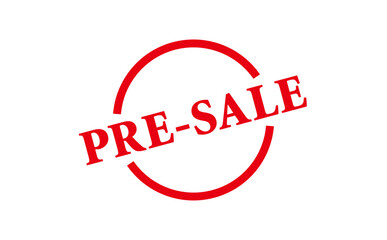 PRE-SALE - Red Rubber Stamp With text message PRE-SALE
