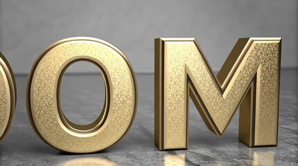 Premium Gold 3D Letters Domain Name for E-commerce Website Success, Digital Marketing, and Financial Wealth - Powered by Adobe