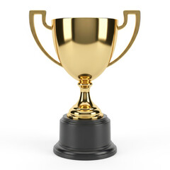 3d golden trophy isolated on transparent background isolated on white background