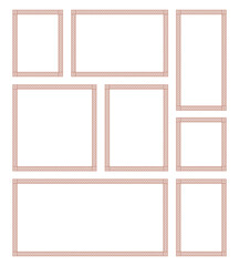 Picture Frame Vector Art - Set of square frames vector. Photo collage template vector illustration. photo frame for interior wall design.