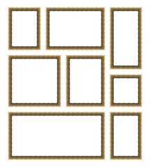 Wooden photo frame vector illustration square frame wood. vector photo frame for interior wall design. 