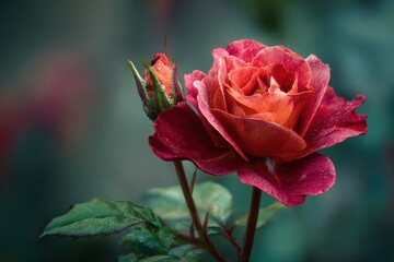 Closeup beautiful rose flower blooming petals floral nature photography art