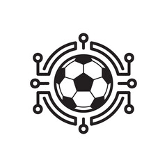 Futuristic soccer ball with digital circuitry design