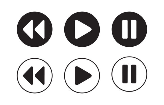 Modern Audio and Video Playback Button