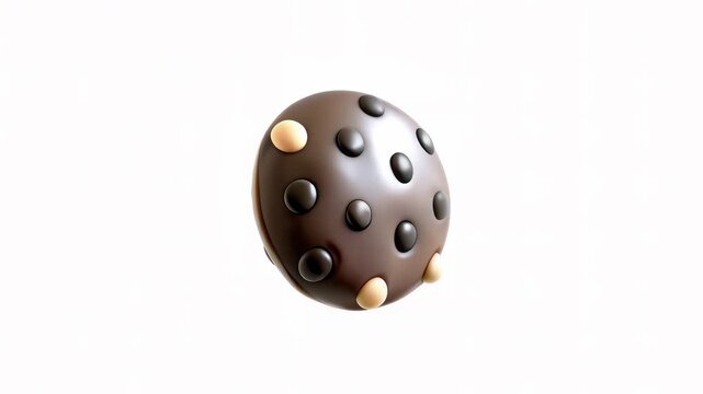 A 3D animated ladybug design displayed on a white background, featuring distinct black spots and an orange stripe.