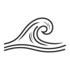 Stylized Ocean Wave Illustration with Swirling Motion and Clean Lines, Simple and Elegant Water Symbol
