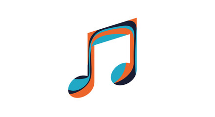 Abstract music note illustration with colorful layers modern vector design element for creative projects isolated on white background