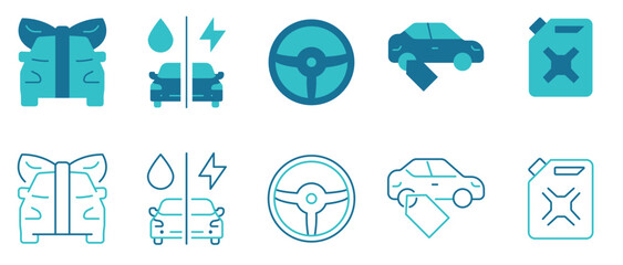 Car service icon set.Auto service, auto washing, car repair. Vector and illustrator