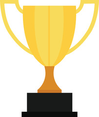Golden trophy with handles on black base award and achievement illustration | gold trophy cup | gold cup isolated on white | gold cup isolated on white background