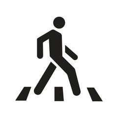 Pedestrian Crossing Icon, Walk Sign and, Crosswalk Symbol