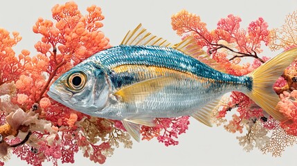 Vibrant Fish Swimming Among Colorful Coral Reef Underwater Scene