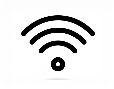 Wifi simple icon white Background