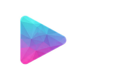 3d icon of colorful play button isolated on transparent background, a modern and vibrant design element for media and entertainment