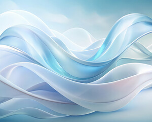 Obraz premium Abstract Pearl Waves Serenity Background Artistic White Flowing Smooth Shapes Dreamy Delicate Gentle Motion