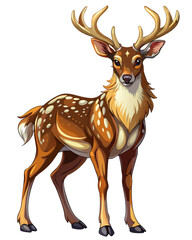 Obraz premium Deer ,full body , real print Style, white background