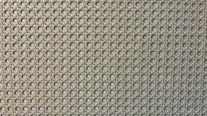 Close-up of Traditional Woven Cane Webbing Texture and Detail