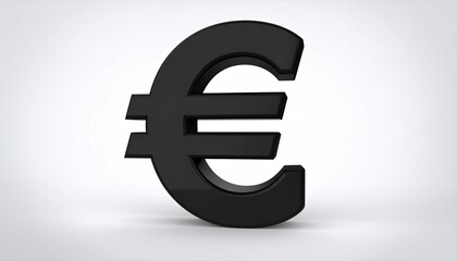 Obraz premium Black Euro Symbol on White Background Simple Graphic for Finance and Economy white 