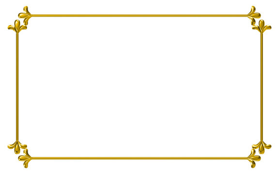 golden frame for text isolated on white background