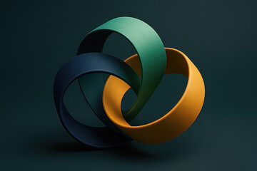 Interlocking Colored Rings Abstract Art