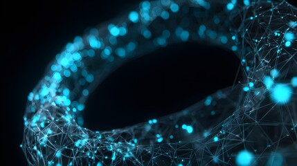 Futuristic digital network glows showcasing intricate patterns representing modern technological innovation