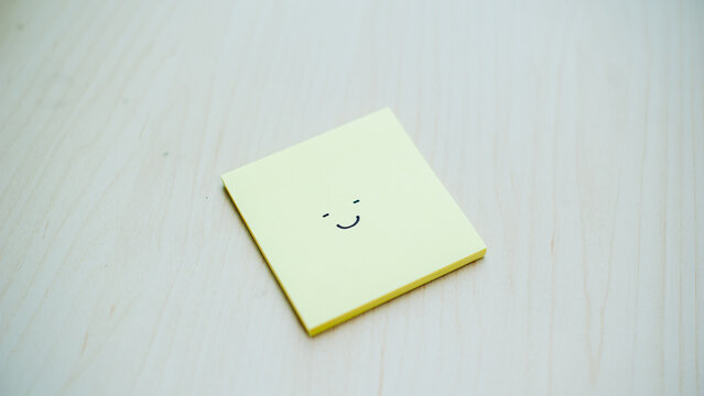 Joyful messages minimalist smiley post-its for office desk inspiration
