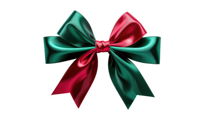 vibrant holiday bow with lush satin textures against soft background, perfectly tied and ready for gift giving. Isolated On Transparent and White Background