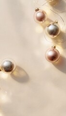 Obraz premium Festive christmas banner with decorative baubles and soft lighting for holiday celebrations