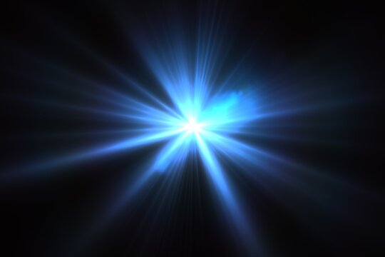 Abstract Blue Light Starburst Glow – Radiant Burst Overlay Effect