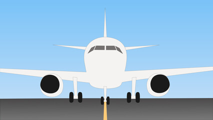 Naklejka premium airplane on the runway