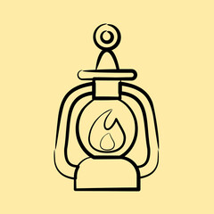 Icon lantern. Gold mining elements. Icon in hand drawn style.