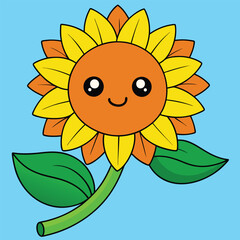 cartoon sunflower with a smile
