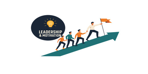 Print  Leadership and motivation concept art