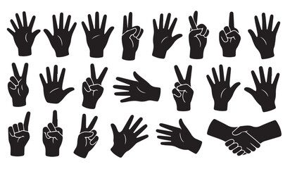 Silhouette Hand Gestures Loop – Communication and Symbolic Expression