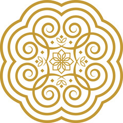 Golden Hmong ethnic pattern, Hmong embroidery pattern design for printing on fabric, background, logo, etc.